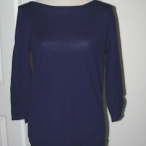 The Limited Dark Purple  3/4 Sleeve Sweater L